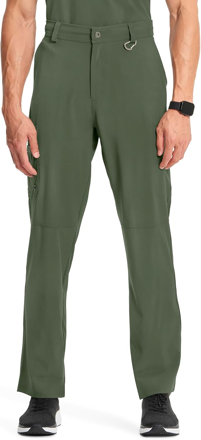 Cherokee Men's Scrub Pants with 6 Pockets and Tapered Leg