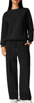 AirCotton 2 Piece Sweatsuit Set - Oversized Pullover & Wide Leg Pants