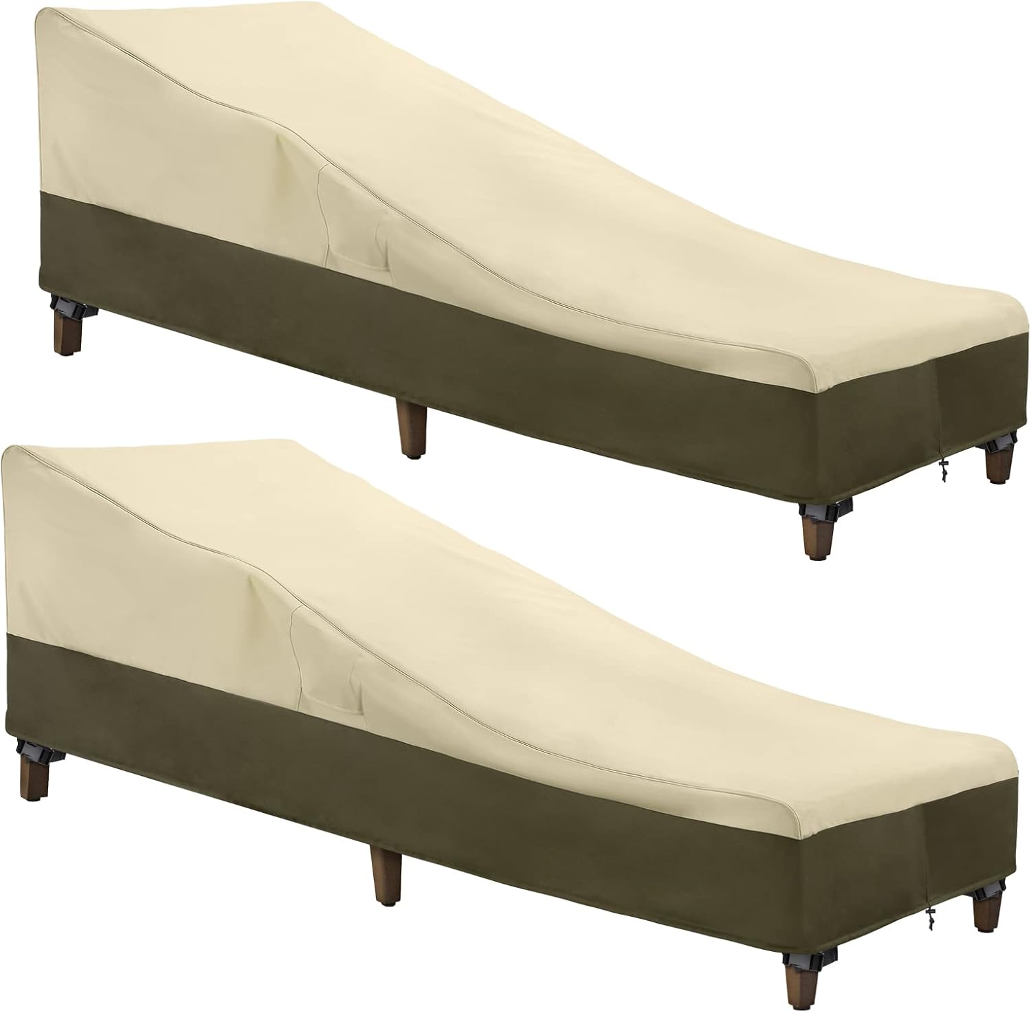 SunPatio Chaise Lounge Cover Outdoor Waterproof Heavy Duty 2 Pack