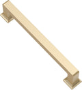 Alzassbg 10 Pack Brushed Gold Cabinet Pulls 5 in Hole Centers - Solid