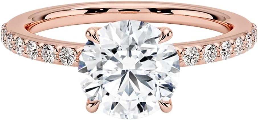 1-3 CT Moissanite Engagement Ring in Solid Gold & Silver