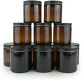Glass Amber 16oz Jar 12-Pack - Durable Refillable Beauty Jars