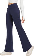 Womens Fleece Lined Crossover Flare Leggings - Water Resistant Warm