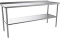 72 in x 24 in Stainless Steel Prep Table with Adjustable Shelf