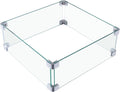 15x15x5.5 Fire Pit Glass Flame Wind Guard - Clear Square Wind Gaurd