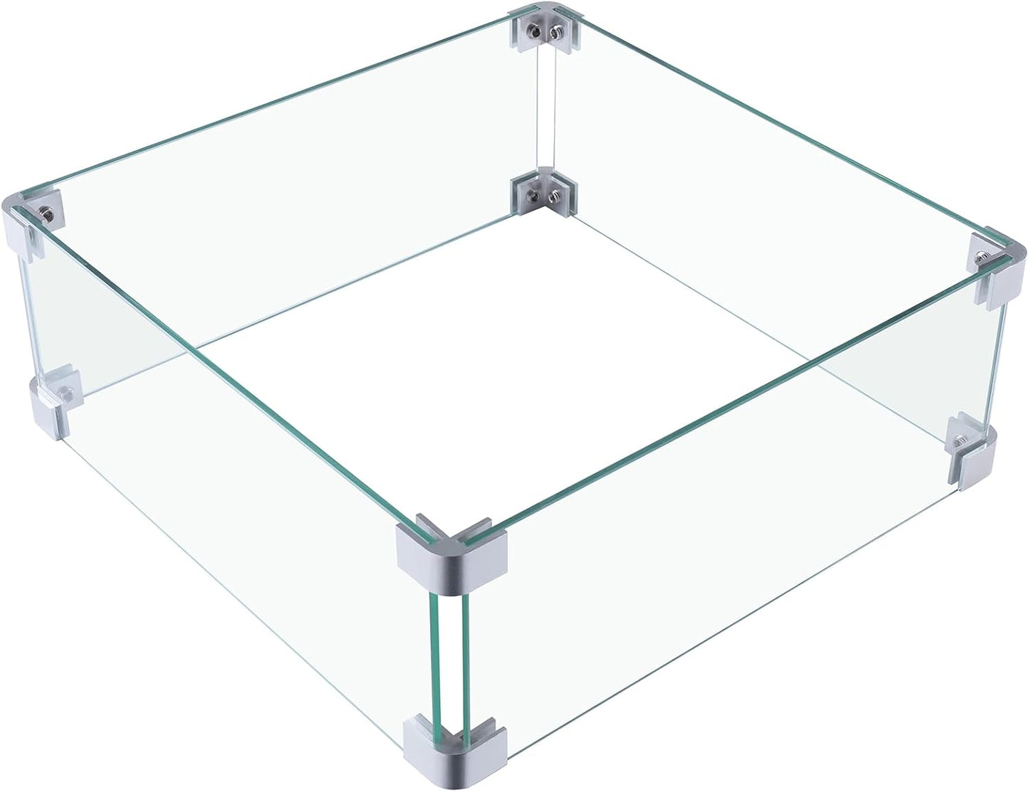 15x15x5.5 Fire Pit Glass Flame Wind Guard for Outdoor Safety