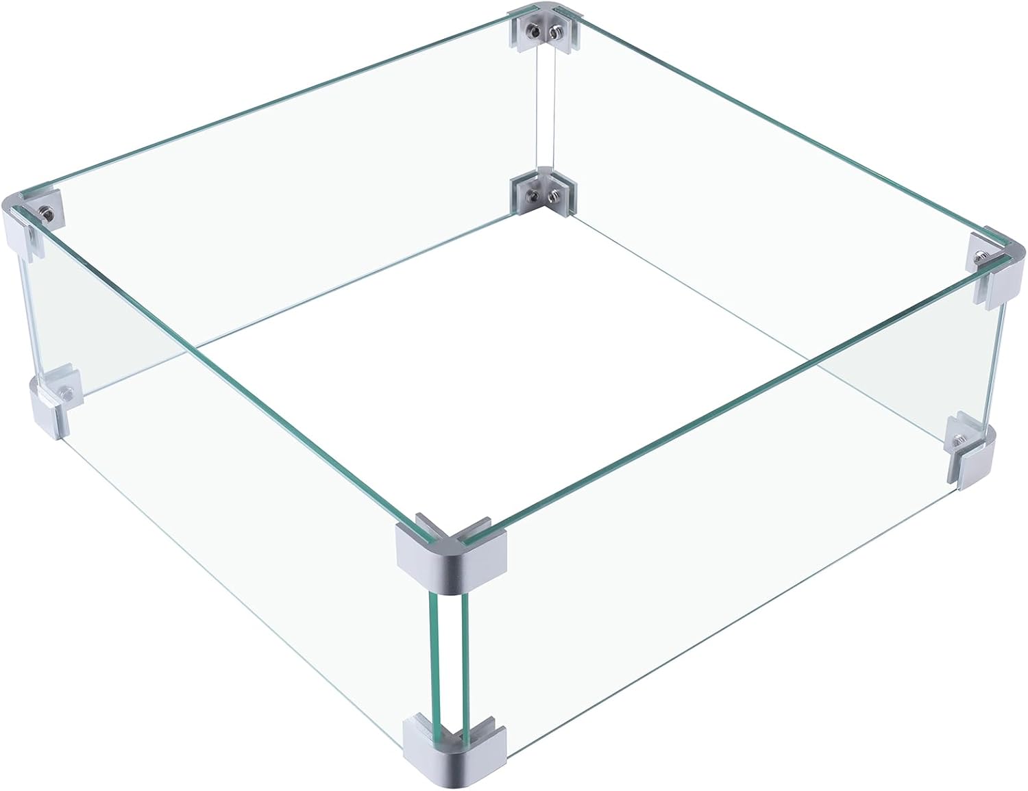 15x15x5.5 Fire Pit Glass Flame Wind Guard for Outdoor Safety
