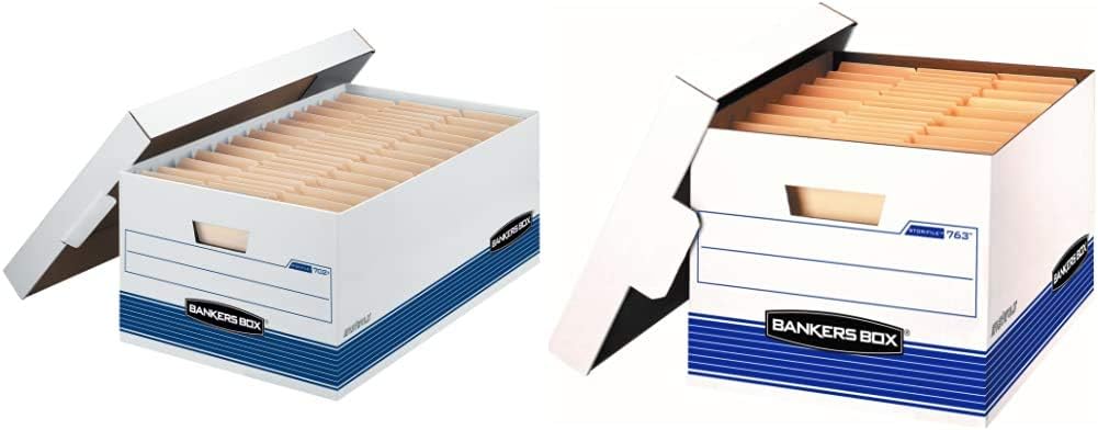 Bankers Box File Storage Boxes with Lids for Secure Storage