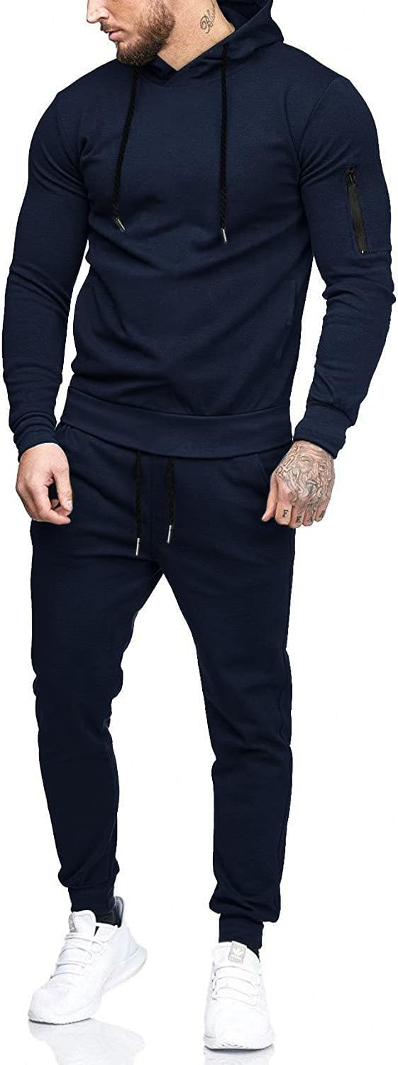 COOFANDY Men's Tracksuit 2 Piece Hooded Athletic Sweatsuit Set