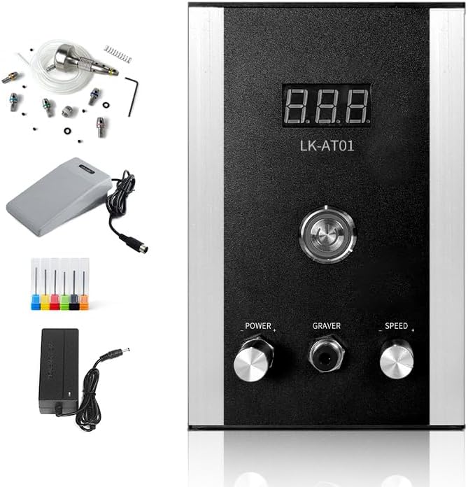 Precision Engraver with Built-in Air Compressor