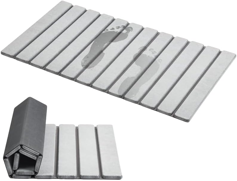 AWW Foldable Stone Bath Mat - Super Absorbent Quick Drying