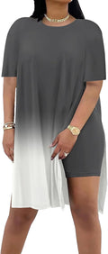 Trendy Women's Two-Piece Outfit Set with Short Sleeve Tunic Tops