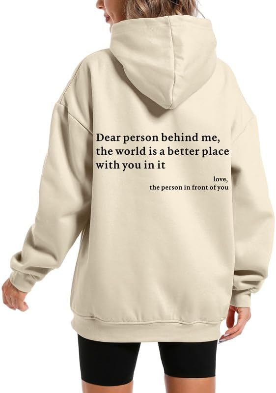 Dear Person Behind Me You Are Enough Hoodie for Women Teens