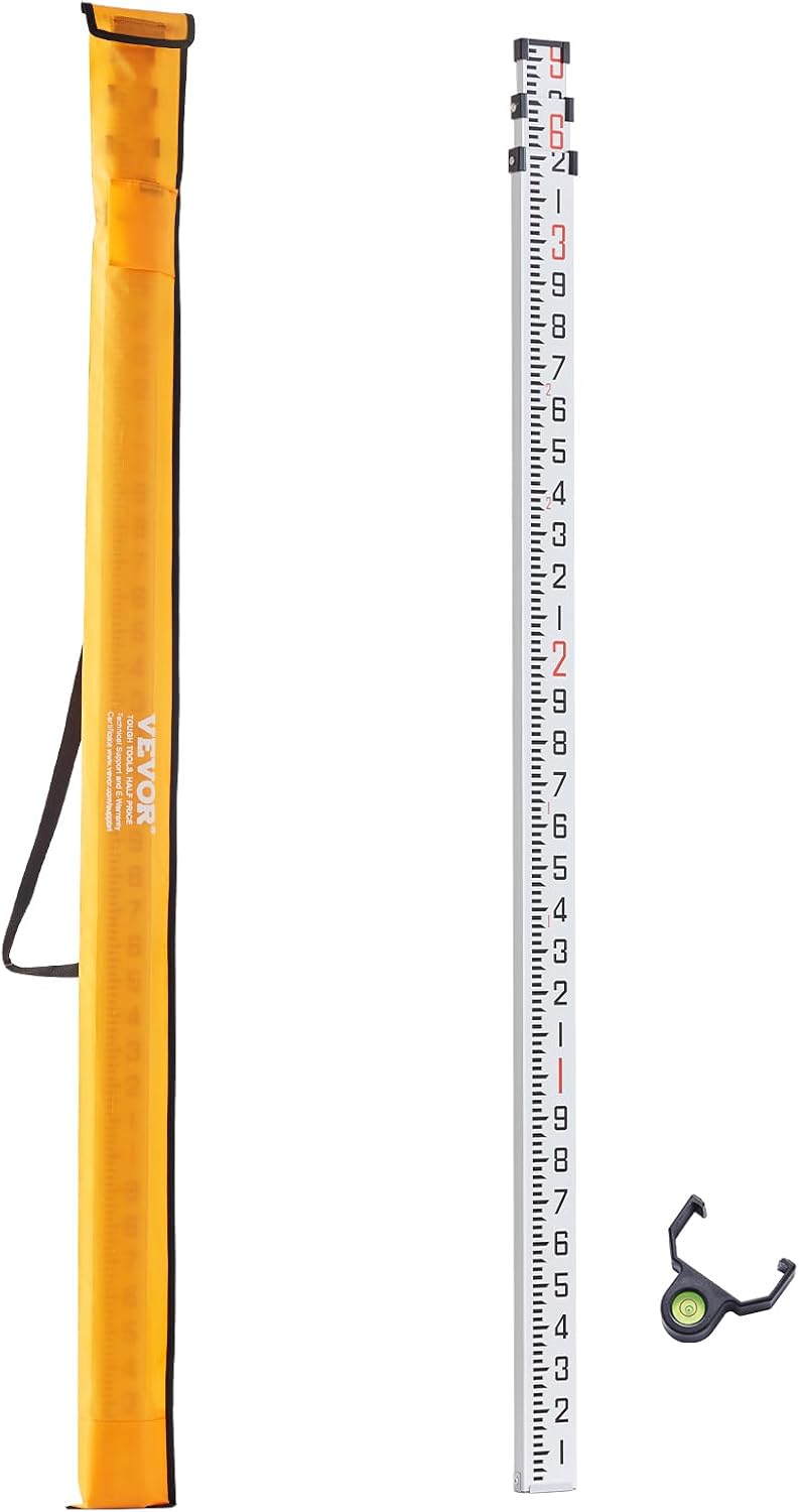 VEVOR 9-Feet Telescopic Measuring Rod for Precision Leveling