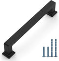 5 in (128mm) Matte Black Cabinet Handles 10 Pack - Sleek Solid Pulls