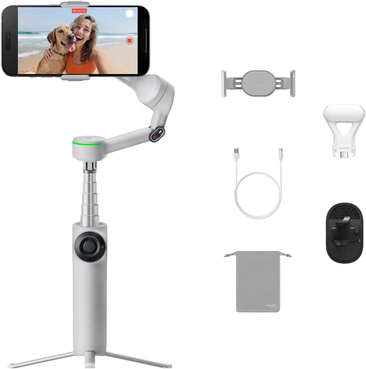 Insta360 Flow 2 Pro Vlog Bundle: Ultimate AI Phone Gimbal