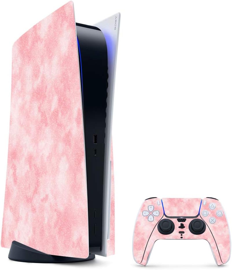MightySkins Glossy Glitter Gaming Skin for PS5 Bundle - Cotton Cloud