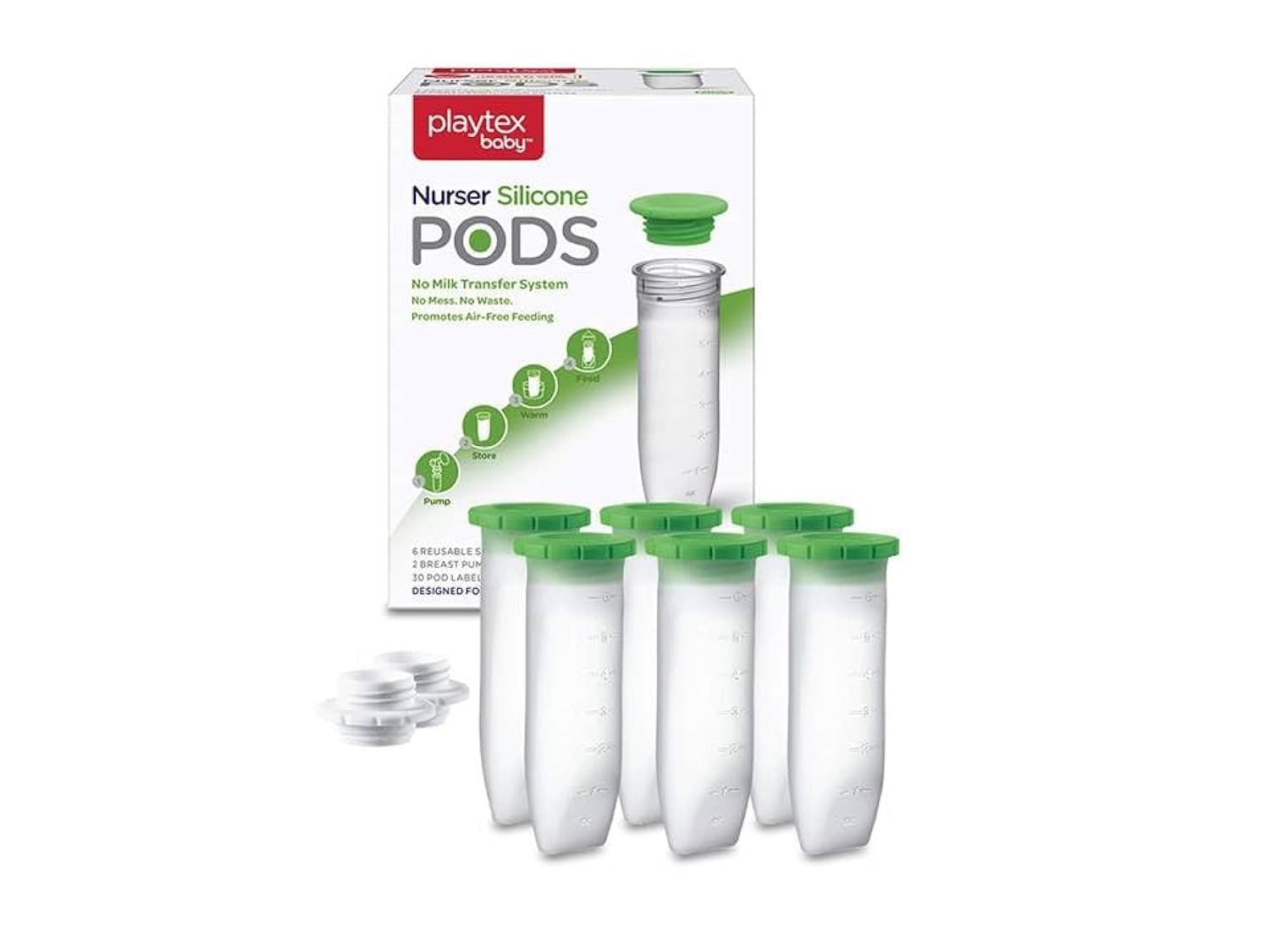 Playtex Baby Nurser Reusable Silicone PODS for Easy Feeding