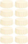 10 Pack Round Tablecloths 120 in Beige Polyester - Stain & Wrinkle