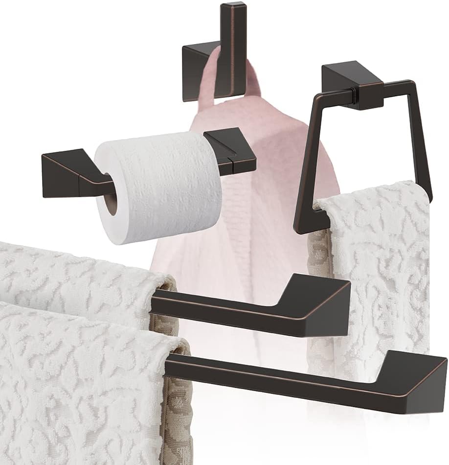 Oil Rubbed Bronze Bathroom Accessories Set by Amerock - 5 Piece