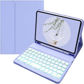 iPad Mini 6th Gen Keyboard Case Backlit Round Keys - Cute Purple
