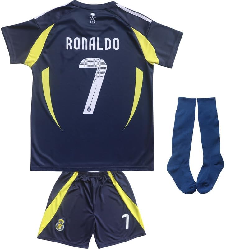 Sir Henry NASSR Riyadh Al Away #7 Kids Soccer Jersey Gift Set