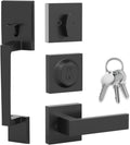 Mega Handles Entry Door Handleset in Matte Black - Modern Single