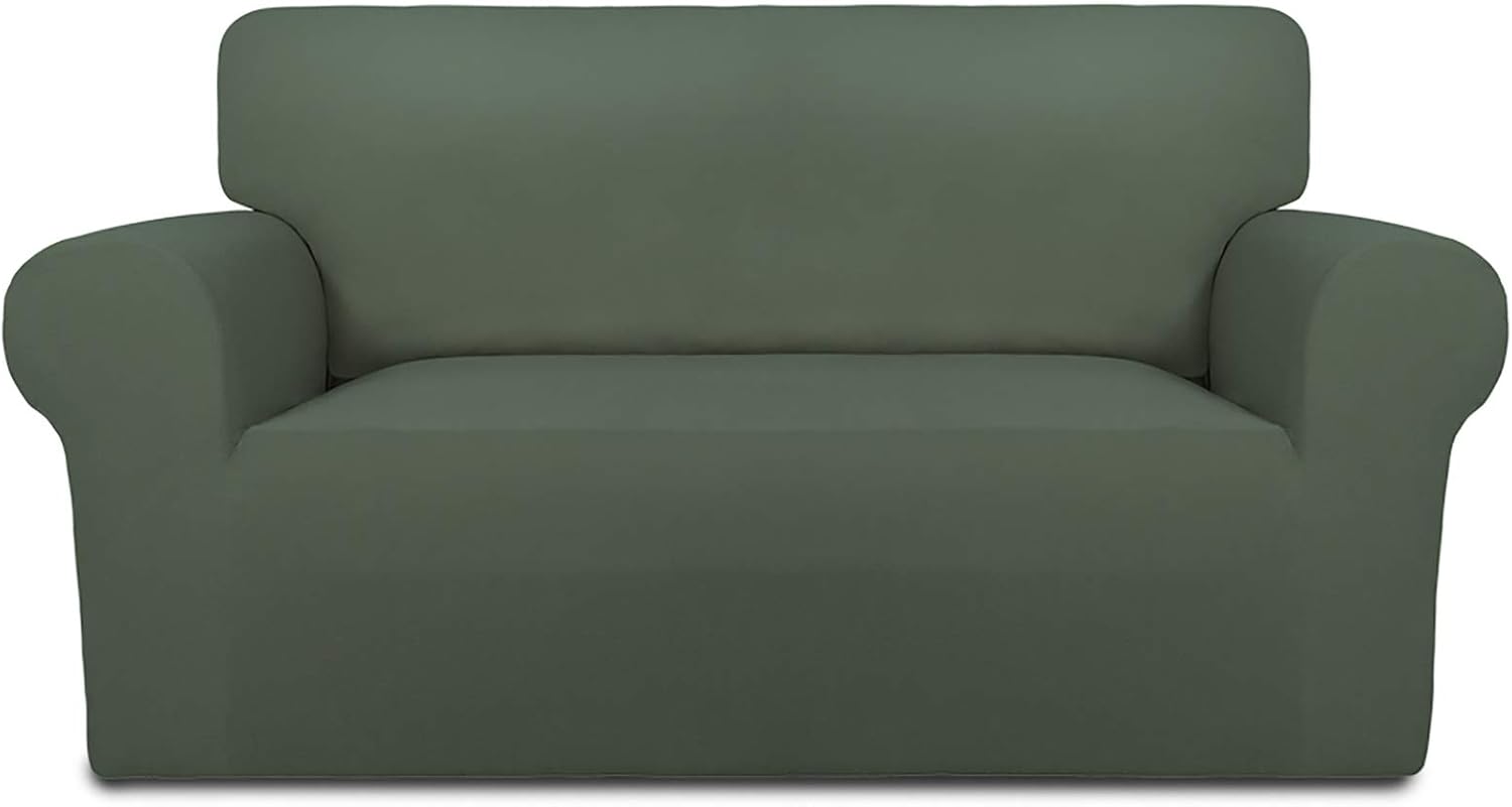 PureFit Super Stretch Sofa Slipcover for Loveseat, Grayish Green