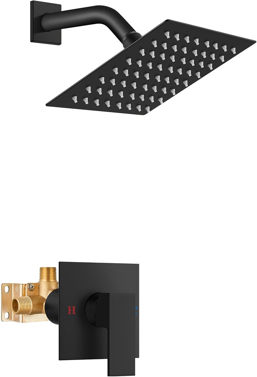 Airuida Shower Faucet Set with Rain Shower System in Matte Black