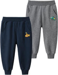 Toddler Boys Cotton Jogger Pants 3 Pack - Soft, Durable Active Wear