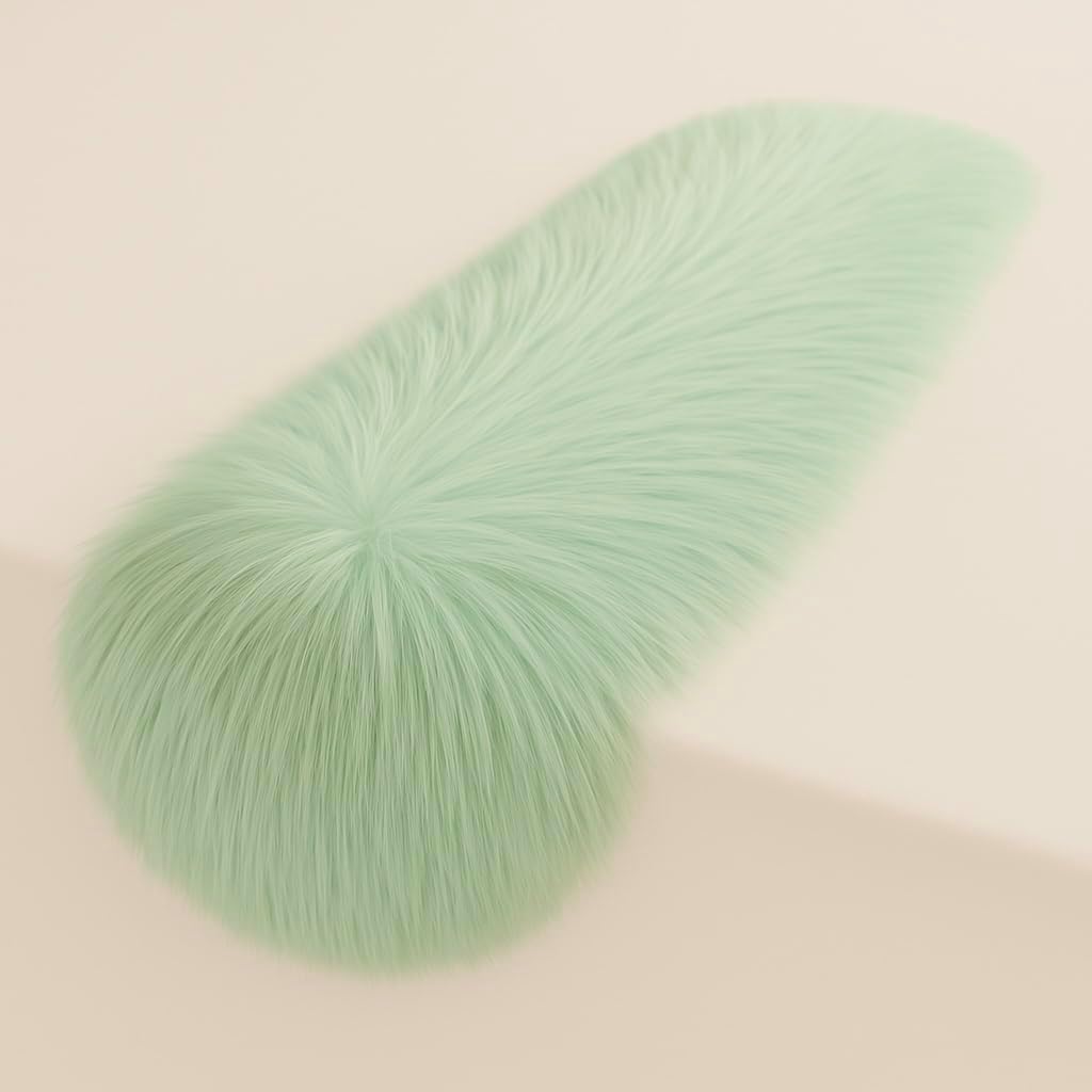 Luxurious Mint Faux Fur Table Runner for Holiday Decor
