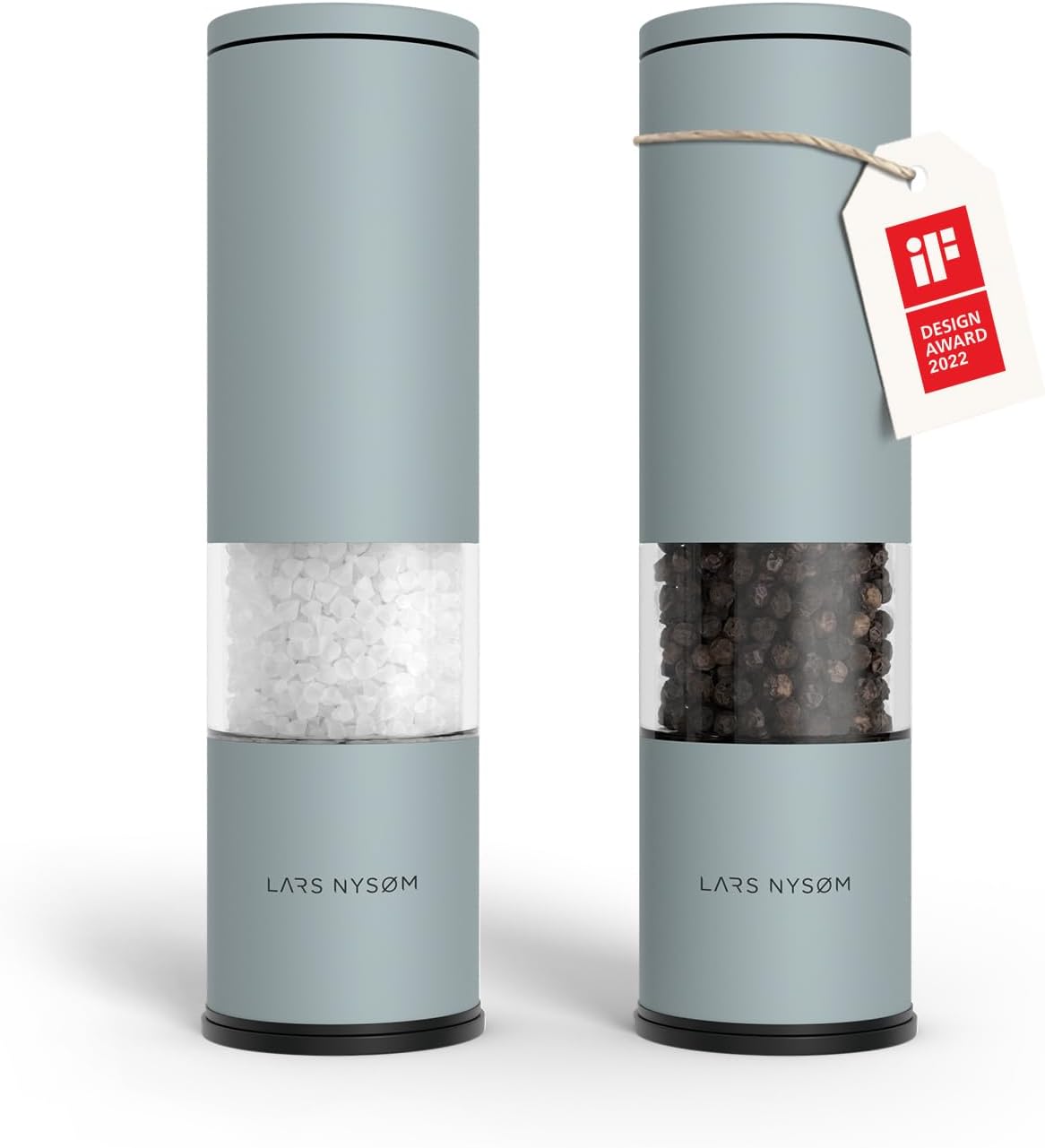 LARS NYSM Salt and Pepper Mills Set with Adjustable Grinder