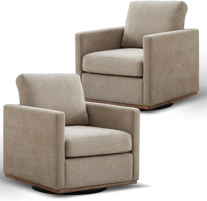 Swivel Barrel Chair Set: Mid-Century Modern Comfort