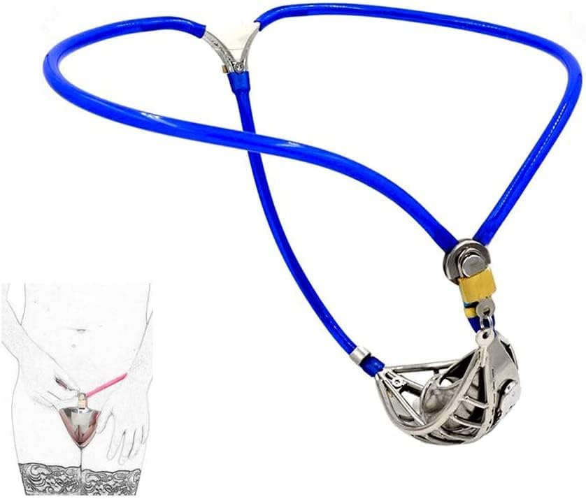 Male Stainless Steel Invisible Chastity Belt with Anal Plug