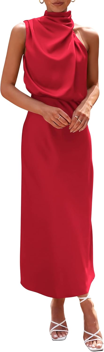 Elegant Satin Maxi Dress for Women - Perfect for Summer Events