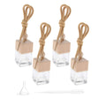 Car Air Freshener Diffuser 4 Pack - Hanging Glass Perfume Bottles