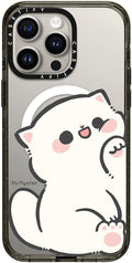 CASETiFY Impact iPhone 15 Pro Max Case - Clear Black Cat Prints