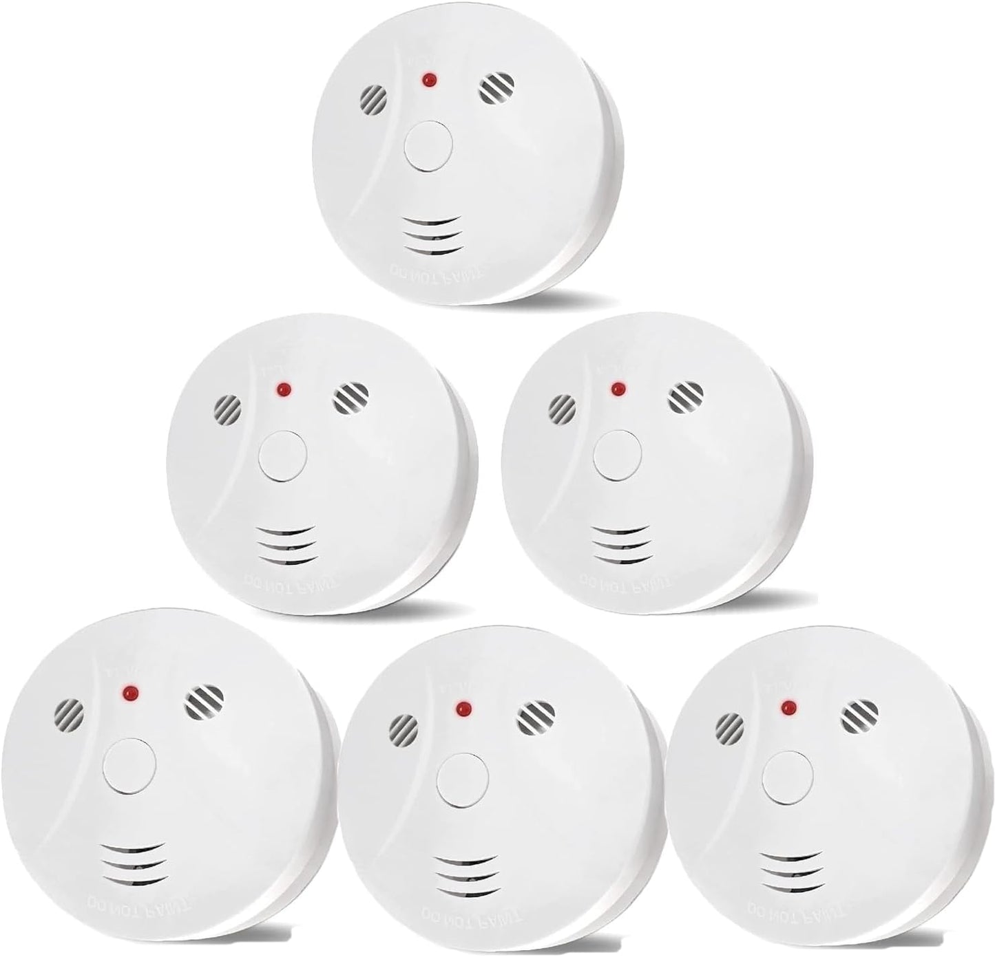 6 Pack Smoke Detector Fire Alarms with Photoelectric Sensor