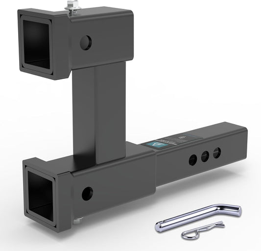 Heavy-Duty Dual Hitch Receiver Extender for 2 Inch Hitches