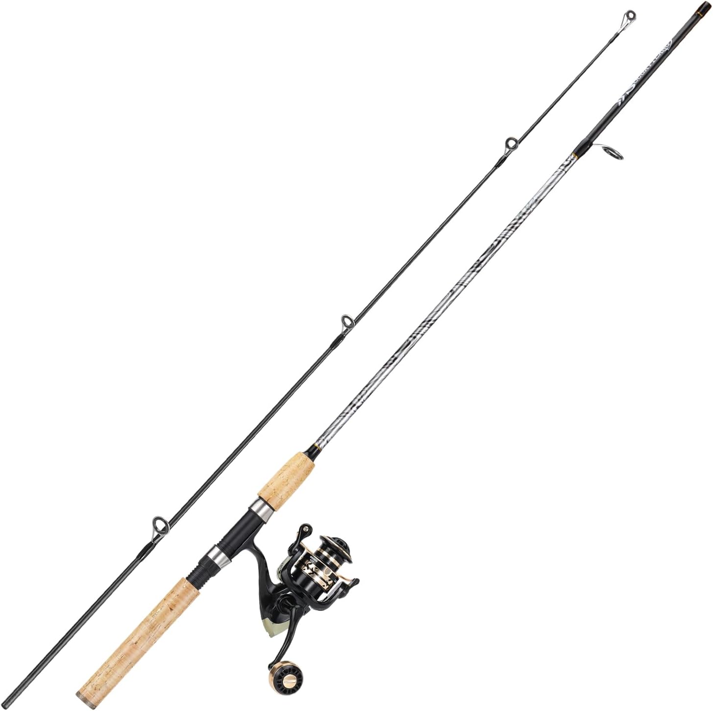 Sougayilang Lightweight Fishing Combo - Fiberglass Pole, Durable P-Cork Handle