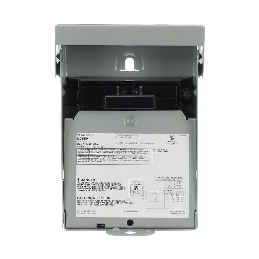 MIDWEST U065P Weatherproof Non-Fusible AC Disconnect Switch Review