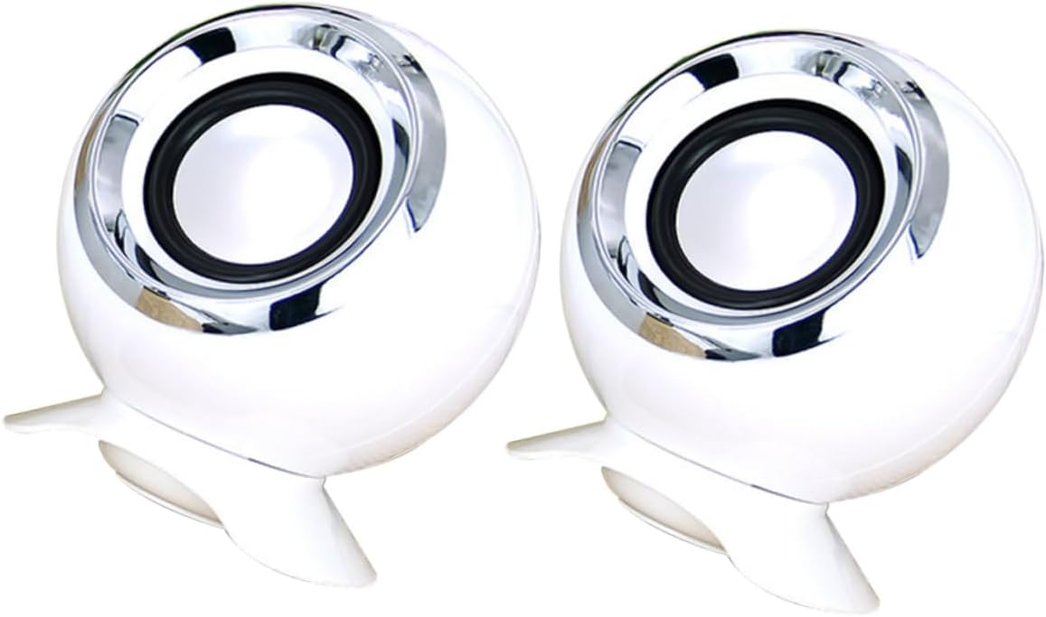 Compact White Mini Speaker Set - Stylish Sound & Vibrant Bass!