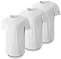 JMIERR Mens 3 Pack Cotton Hipster Longline Crewneck T-Shirt durable