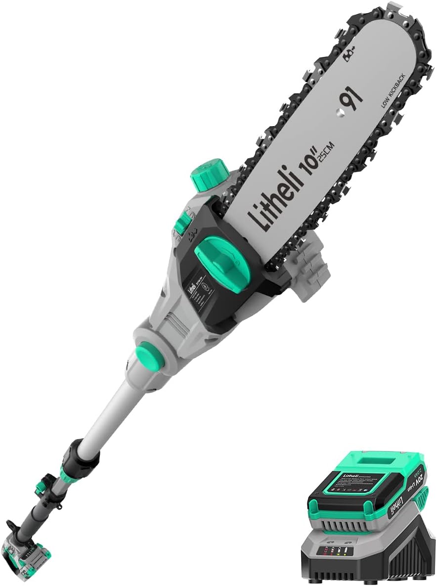 Litheli Pole Saw Battery Powered for Easy Tree Trimming Tasks