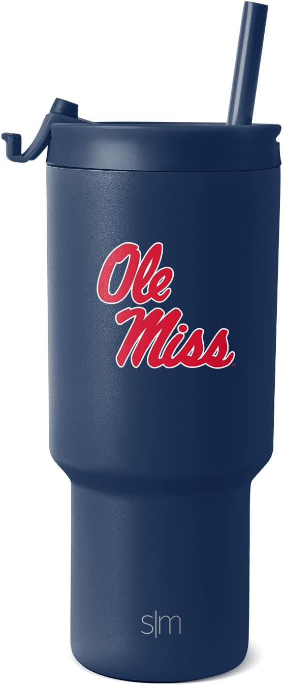 30oz Tumbler with Flip Lid and Straws - Perfect for Ole Miss Fans