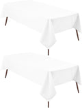 White Rectangle Tablecloth 90 x 132 in - Waterproof, 2 Pack