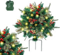 Topsworth Prelit Planter Bushes Christmas - Lighted Outdoor Urn Filler