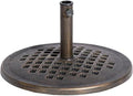 24-Inch Cast Stone Umbrella Base - Bronze Finish, Rust Free Composite