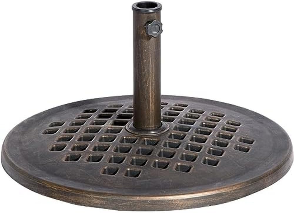 24-Inch Cast Stone Umbrella Base with Rust Free Composite Materials