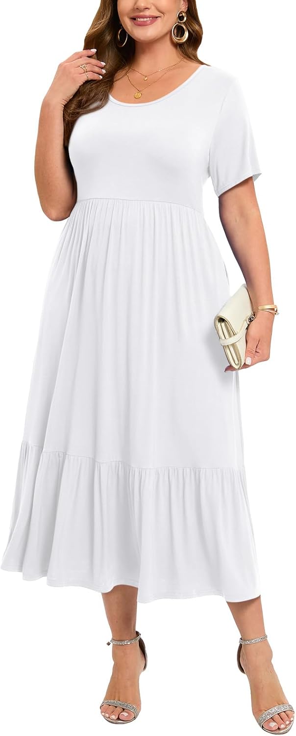 LARACE Plus Size Dresses for Women: Flowy Maxi Beach Style